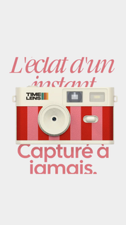 Timelens Digital Camera- Cream Candy Stripe