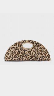 Geena Straw Clutch Bag -Leopard