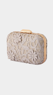 Elena Appliqued Clutch- Natural - Presence Hamilton