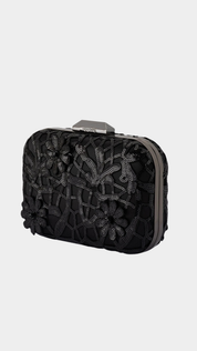 Elena Appliqued Clutch- Black - Presence Hamilton