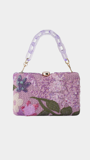 Greta Floral Clutch-Lilac - Presence Hamilton