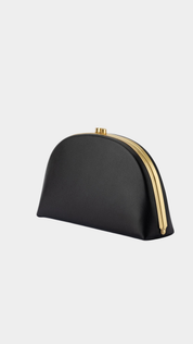 Celeste Curved Clutch-Black