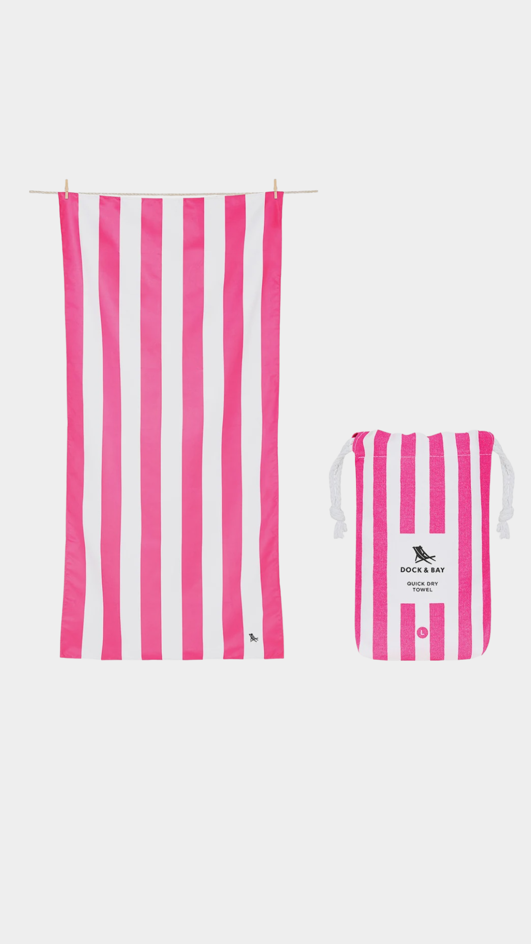 Quick Dry Beach Towel - Phi  Phi Pink - Presence Hamilton