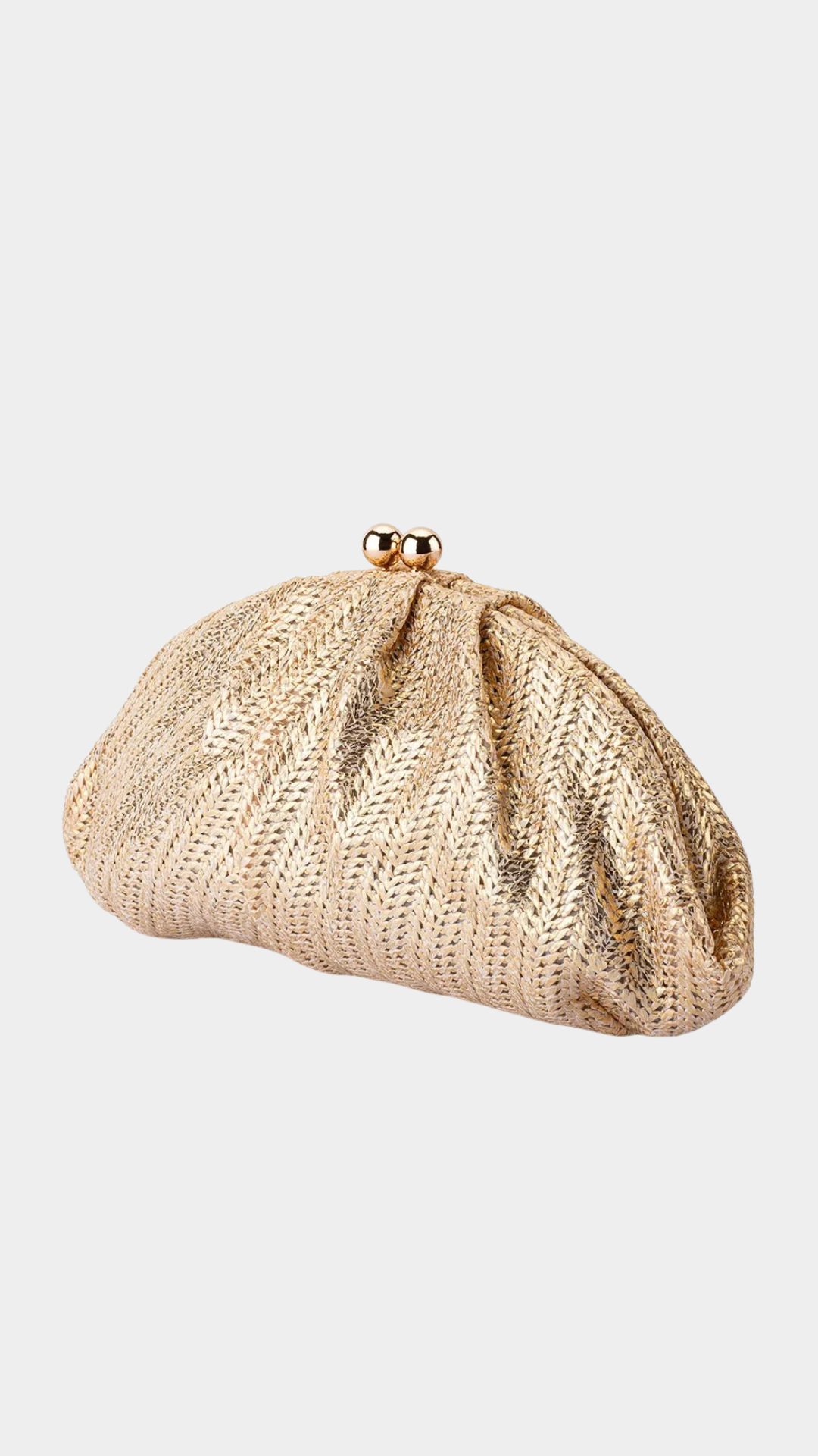 Rita Woven Clutch- Gold