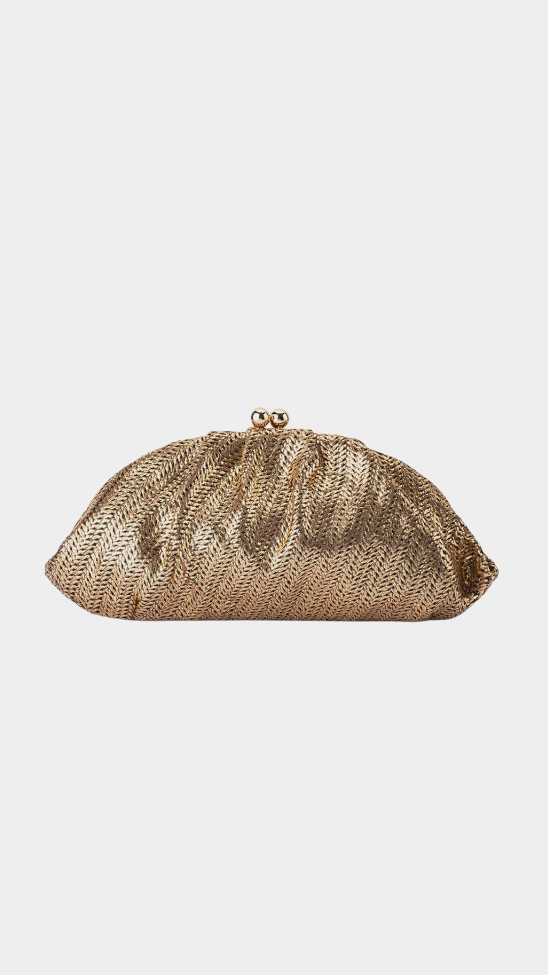 Rita Woven Clutch-  Bronze