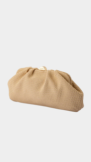 Oriana Woven Clutch-Natural