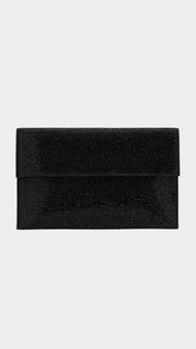 CARA Crystal Envlope Clutch- Black