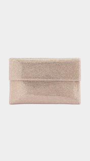 CARA Crystal Envlope Clutch- Champagne
