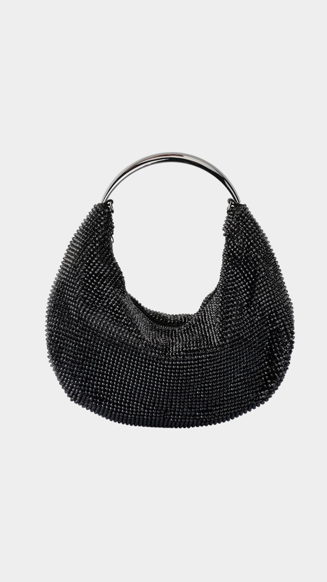 Pixie Crystal Mesh Bag - Black