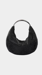 Pixie Crystal Mesh Bag - Black