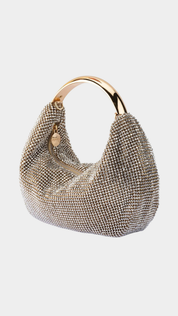 Pixie Crystal Mesh Bag - Champagne