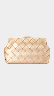 QUINN Woven Clutch - Gold - Presence Hamilton