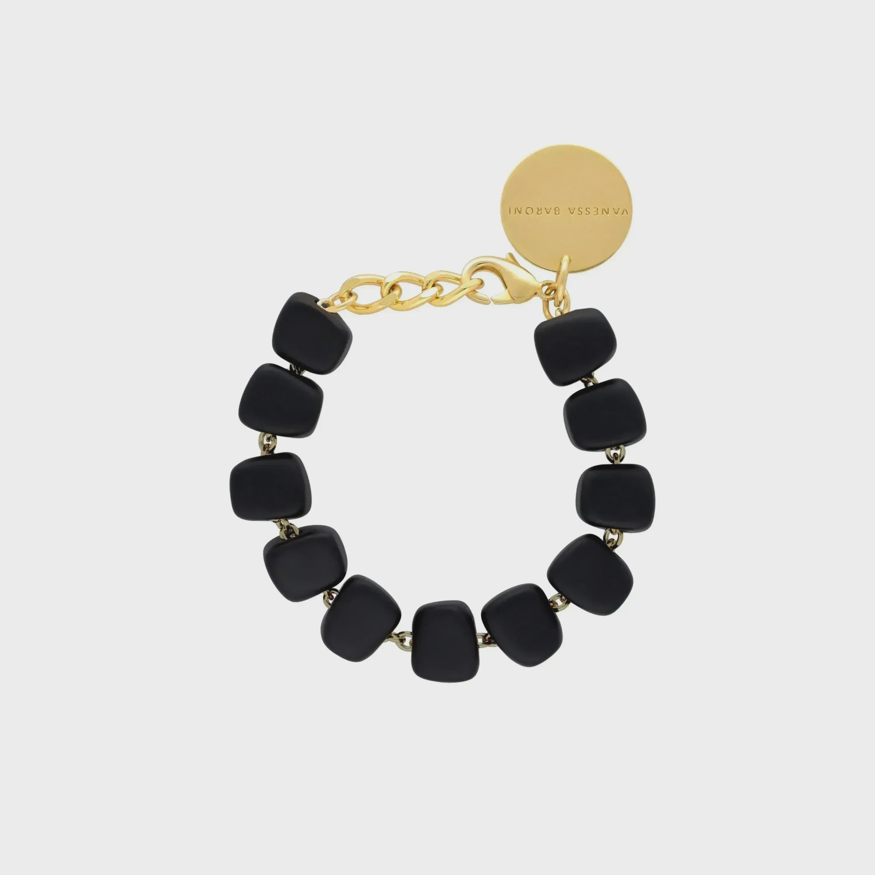 Mini Organic Shaped Bracelet Matt Black