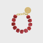 Mini Organic Shaped Bracelet Red Marble