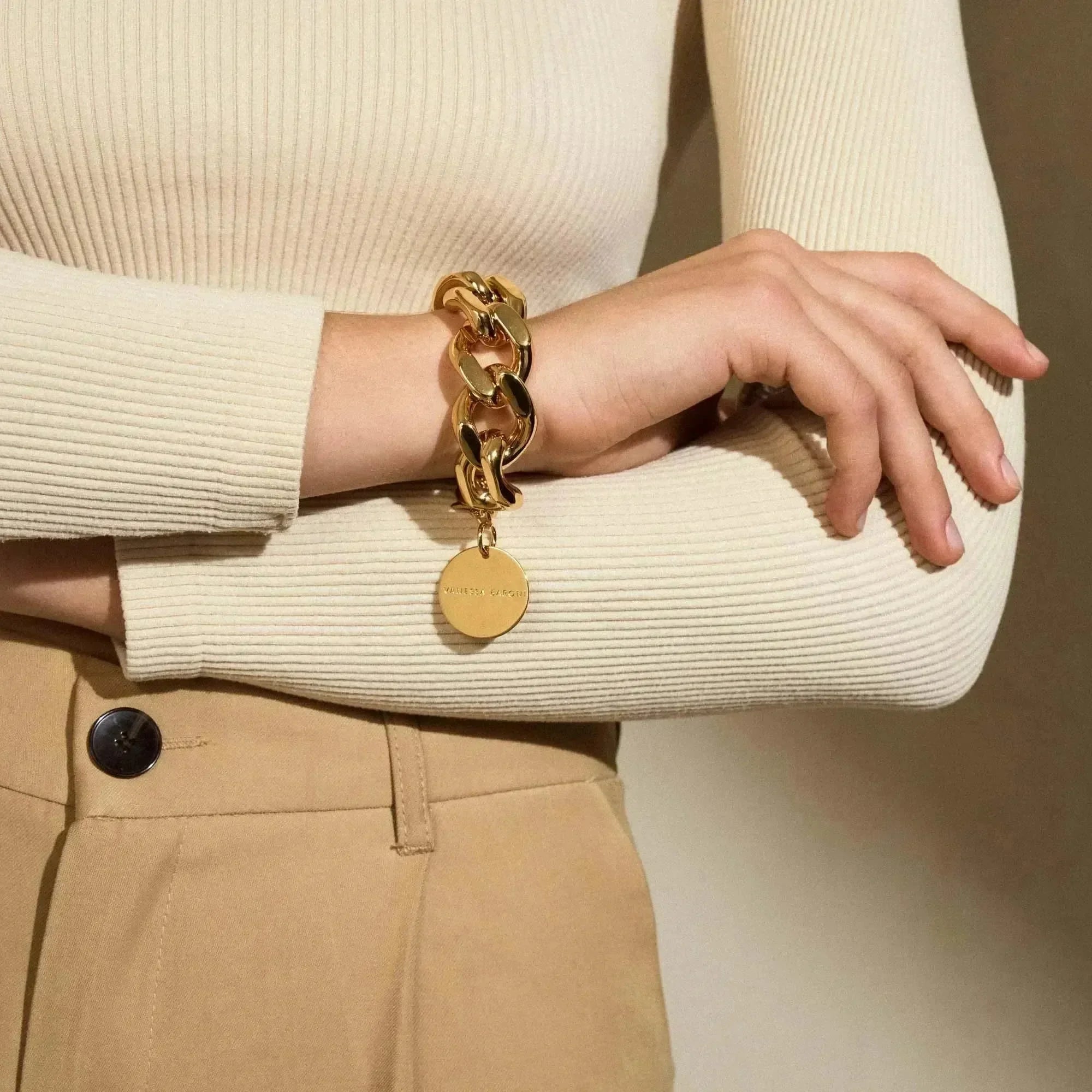 Flat Chain Bracelet Gold
