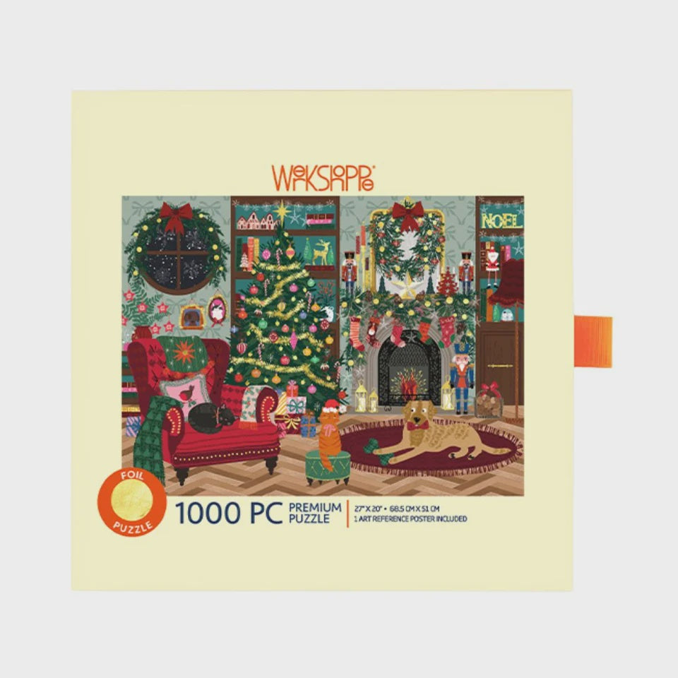 WerkShoppe 1000 Pc Puzzle - Gold Foil Festive Family Room