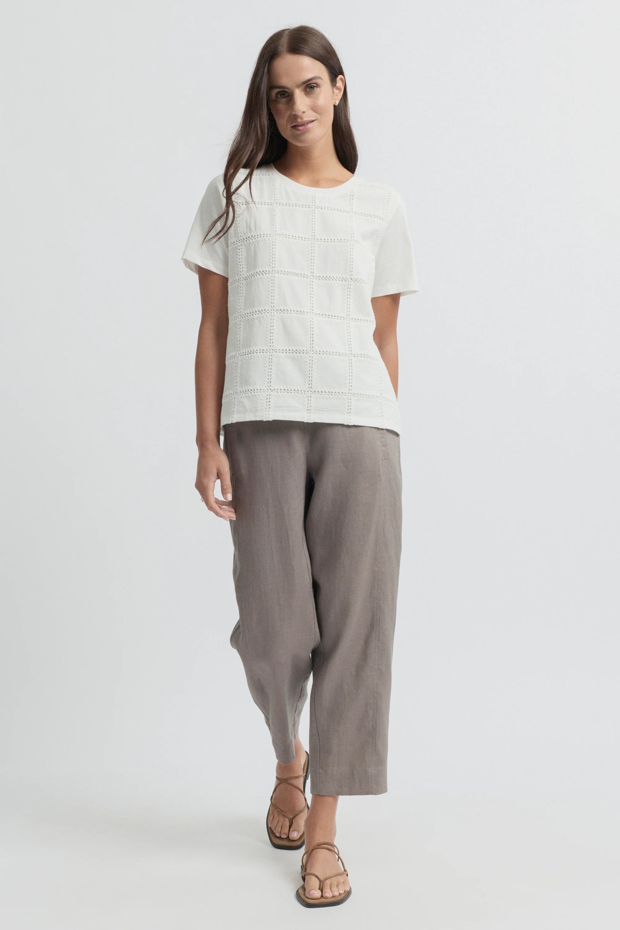 Lacet Tee- Ecru