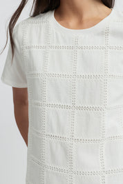 Lacet Tee- Ecru