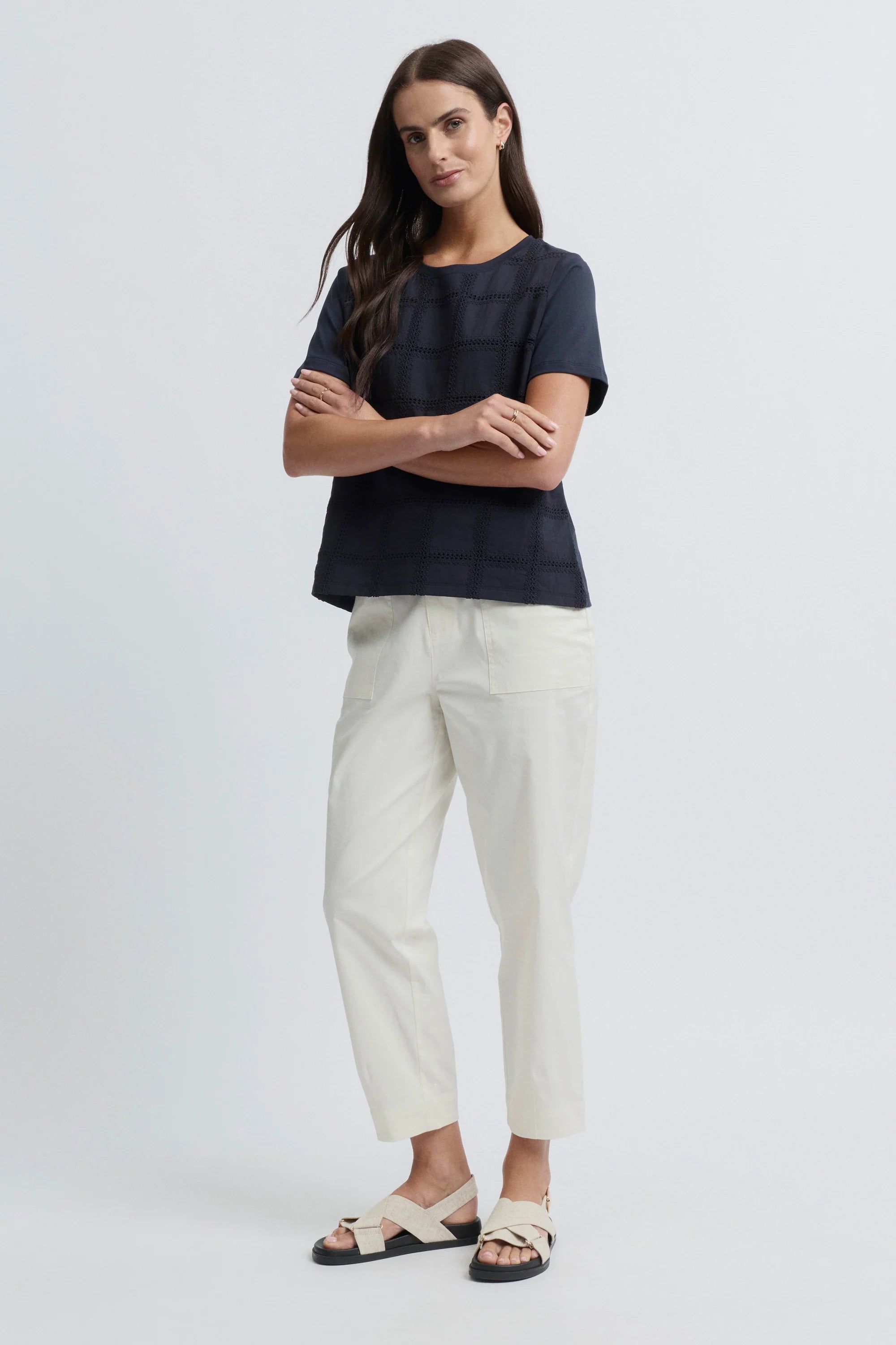Lacet Tee- Navy