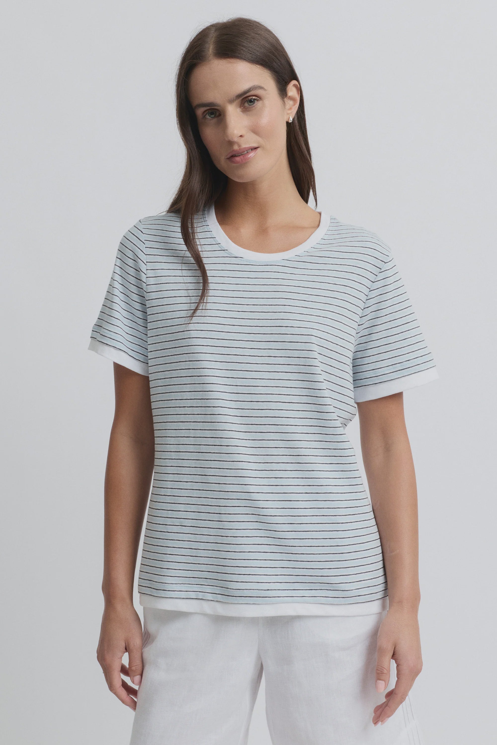 Marais Tee-  Mist Stripe