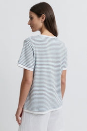 Marais Tee-  Mist Stripe