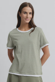Marais Tee- Moss Stripe