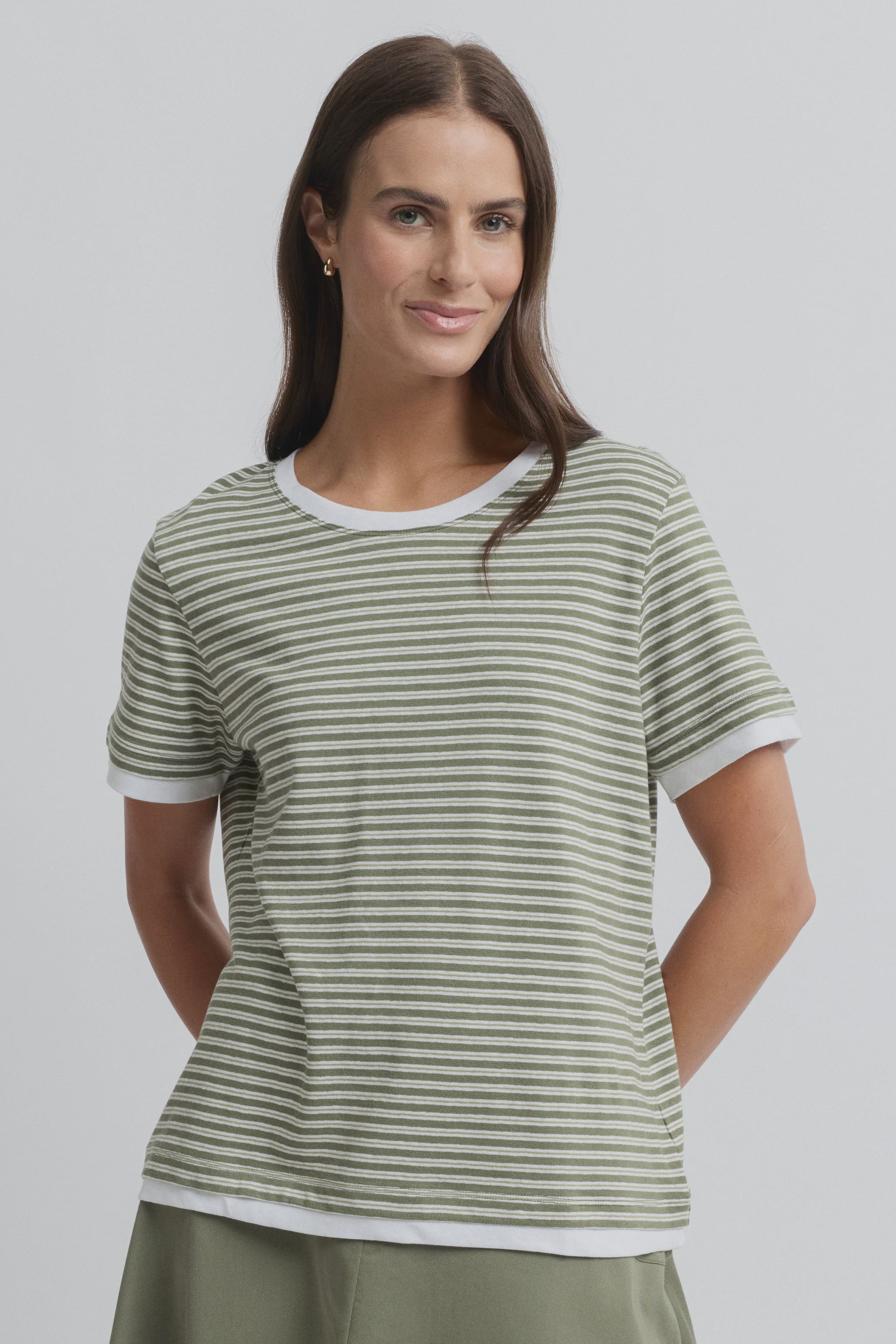 Marais Tee- Moss Stripe