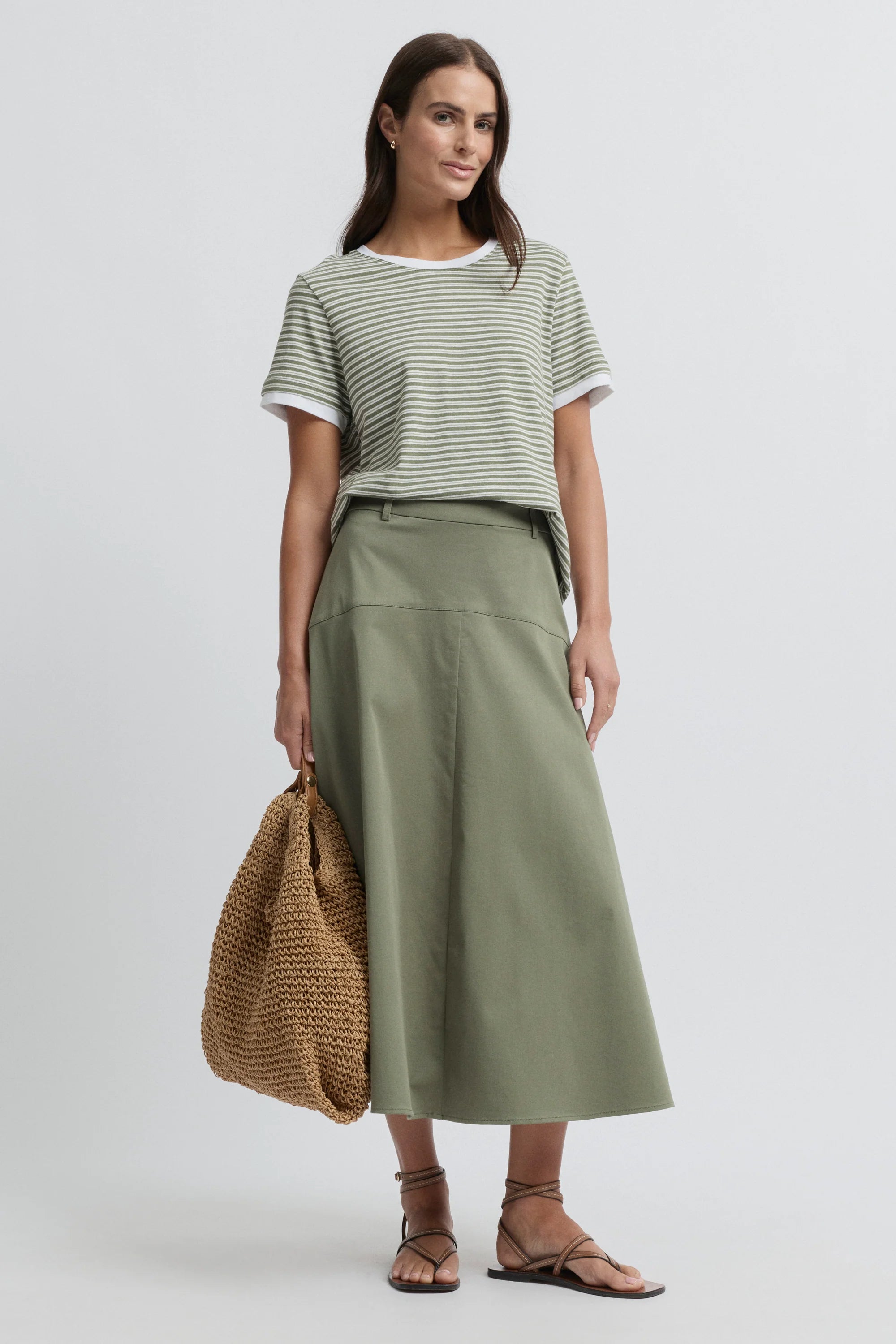 Marais Tee- Moss Stripe