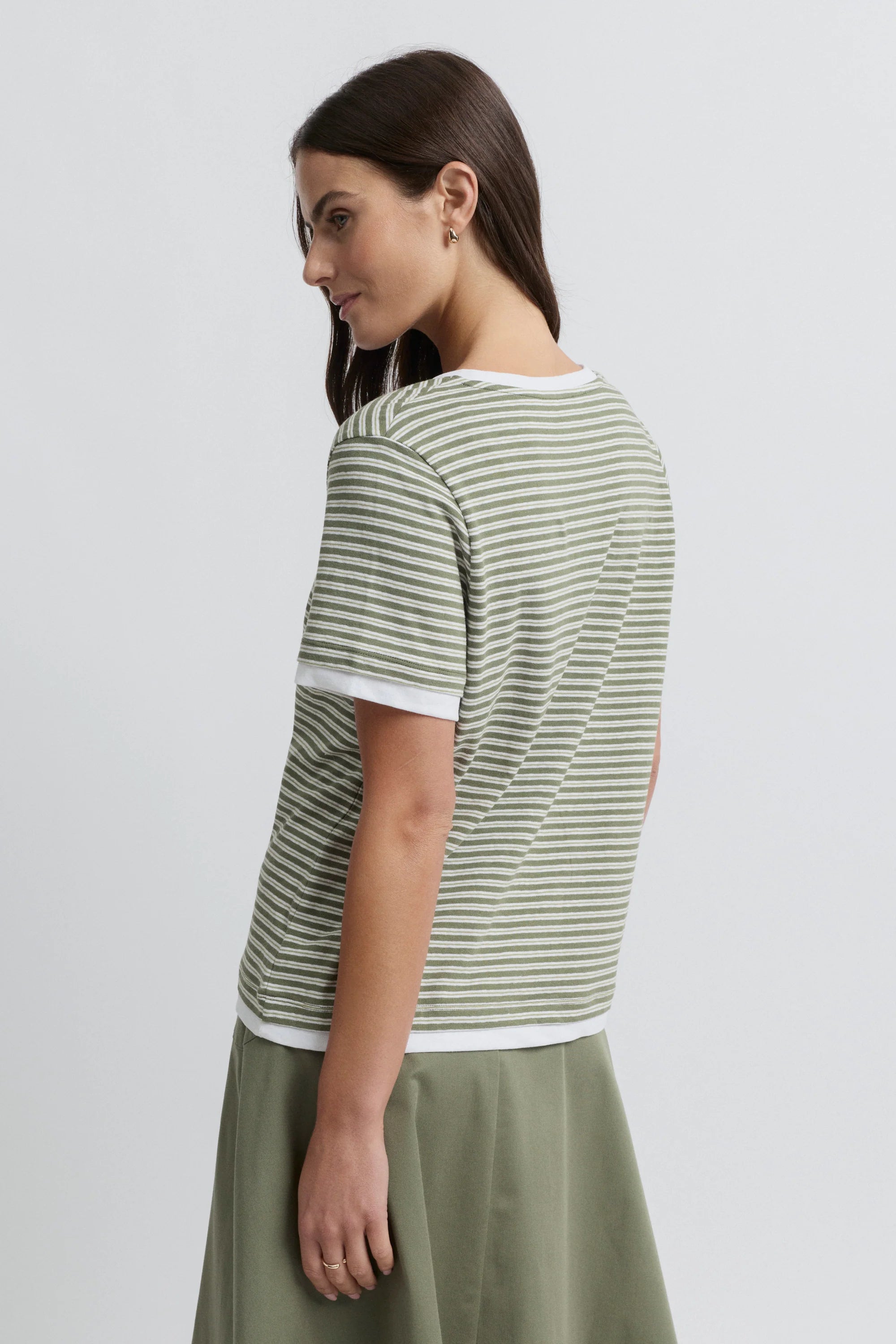 Marais Tee- Moss Stripe
