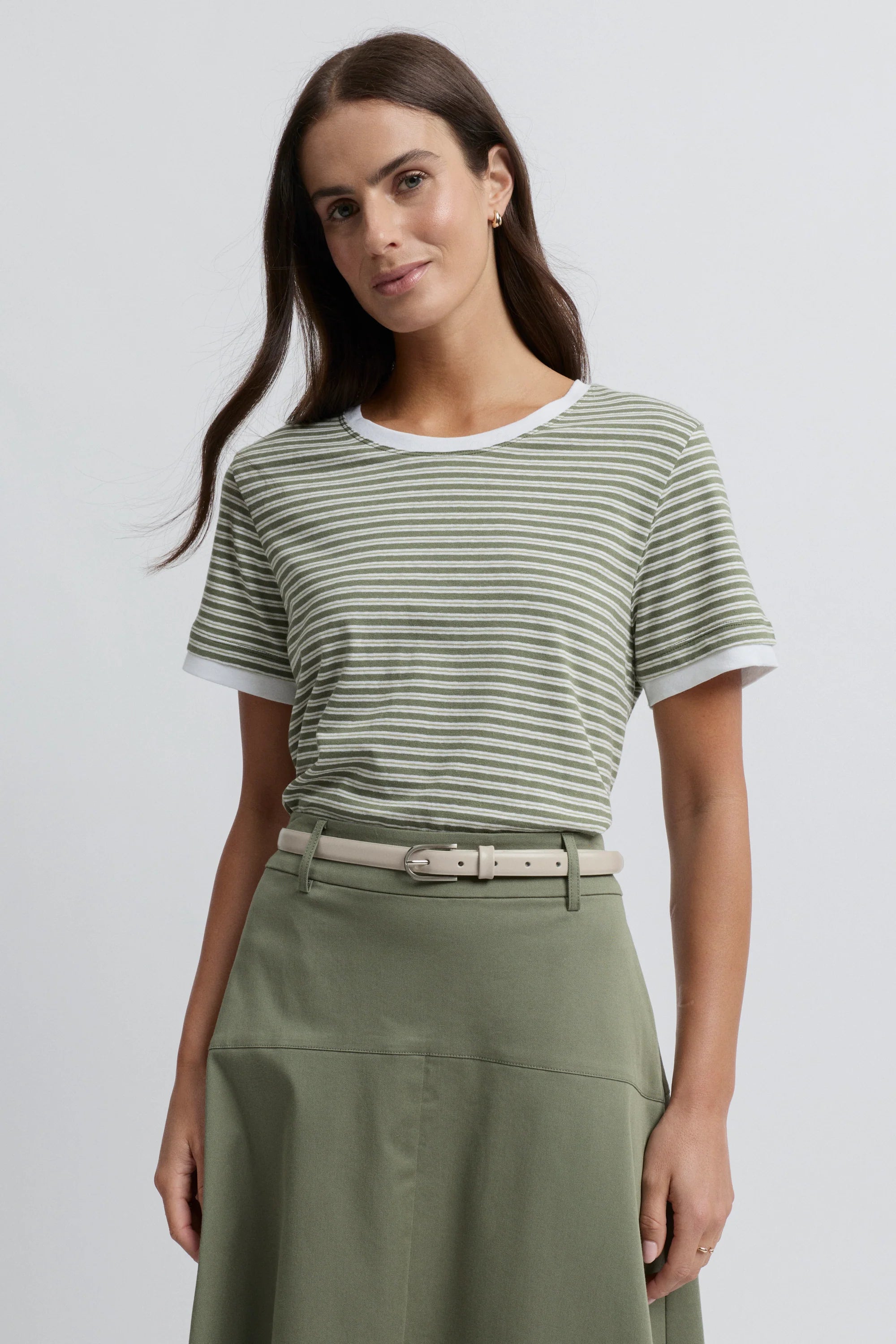 Marais Tee- Moss Stripe