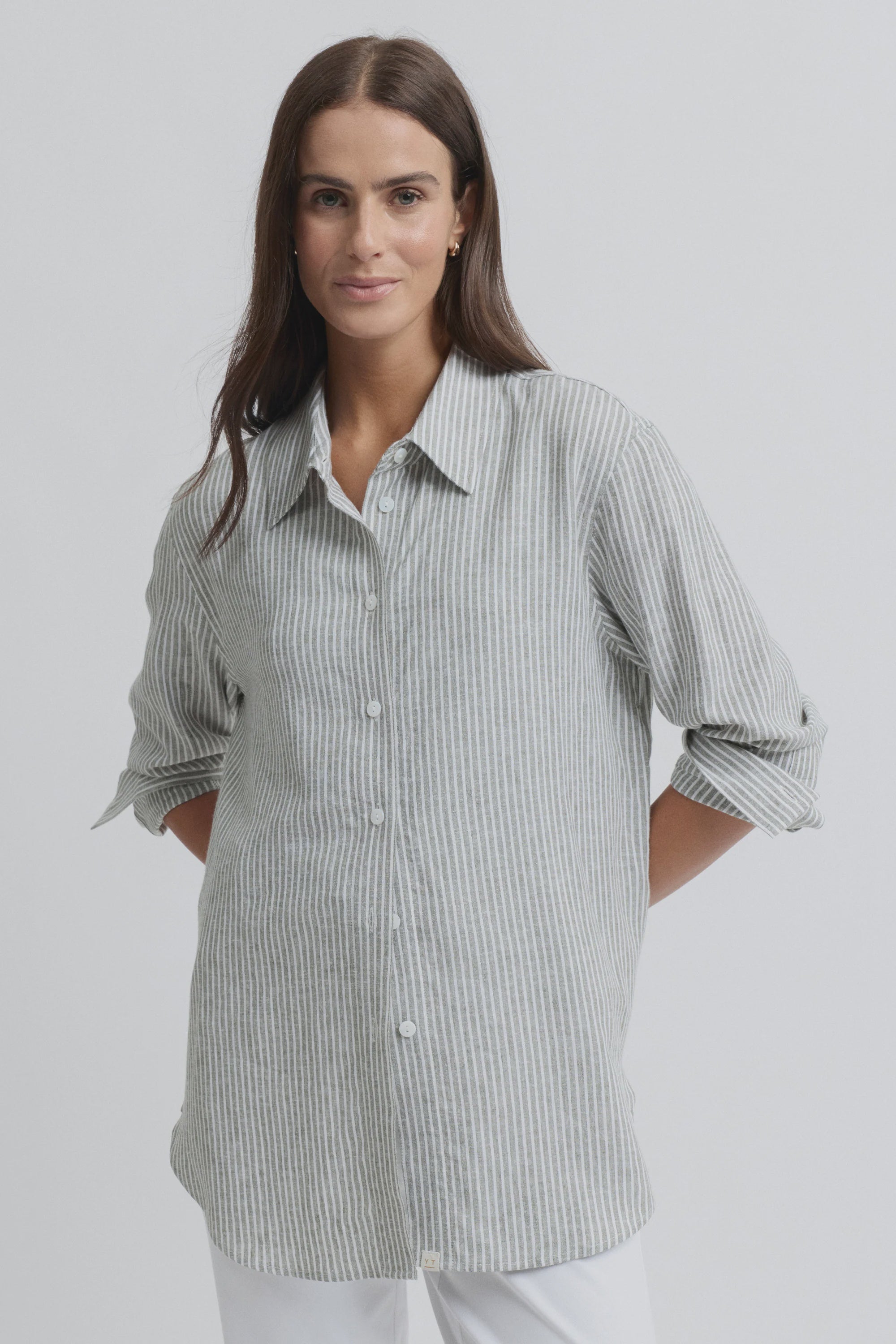 Mornington Shirt- Moss & White
