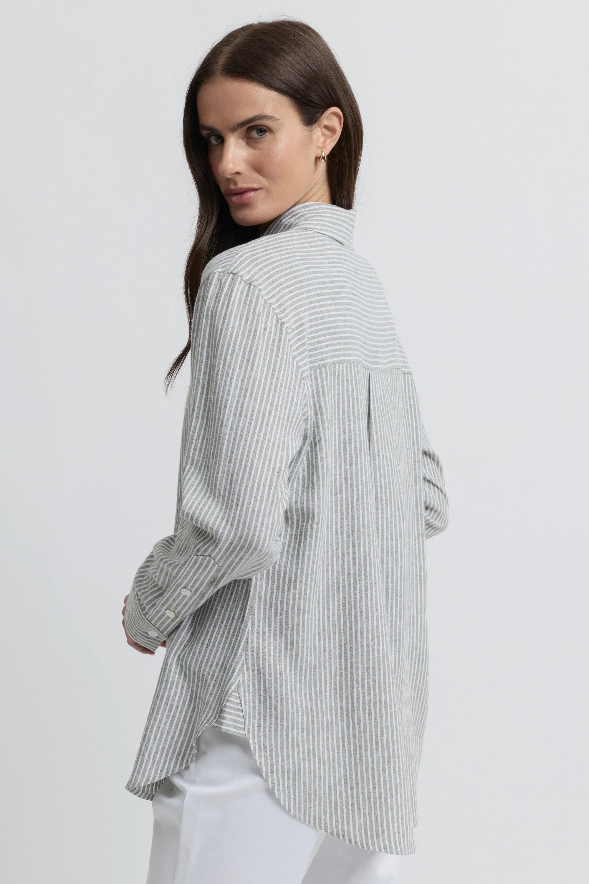 Mornington Shirt- Moss & White