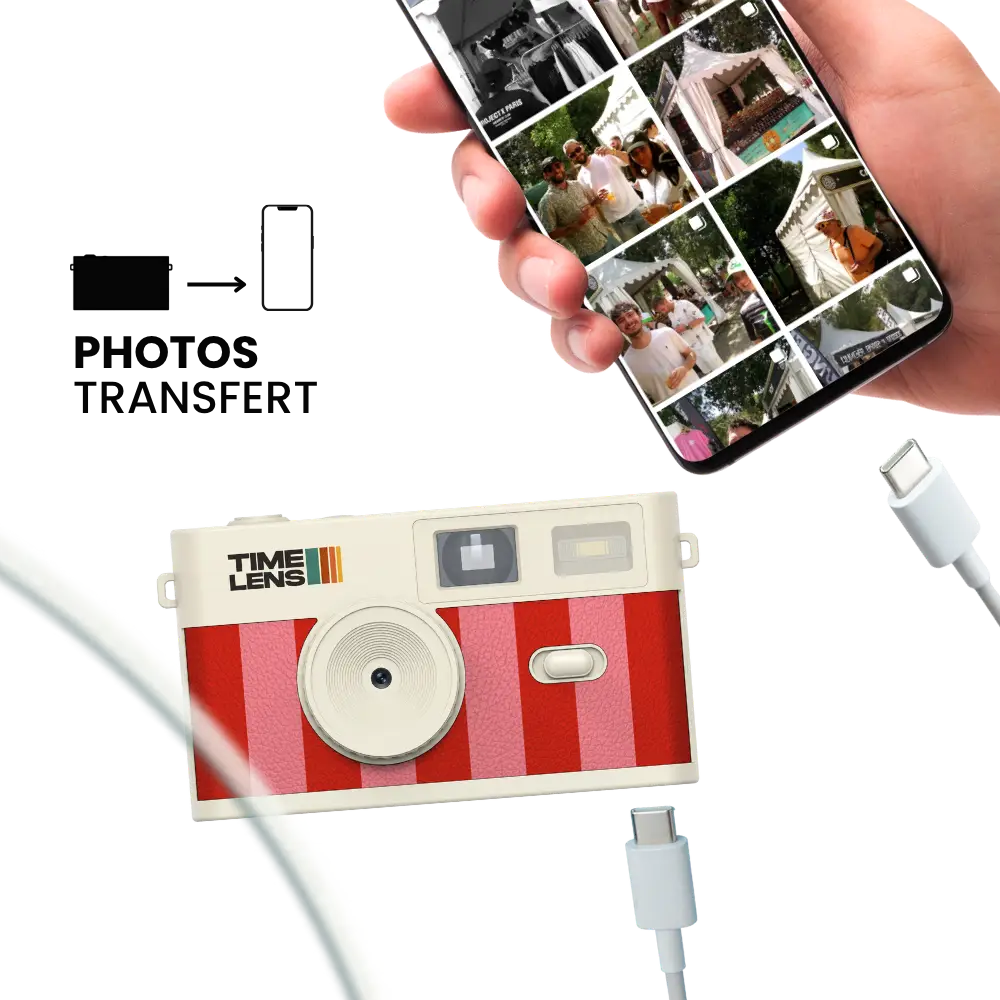 Timelens Digital Camera- Cream Candy Stripe