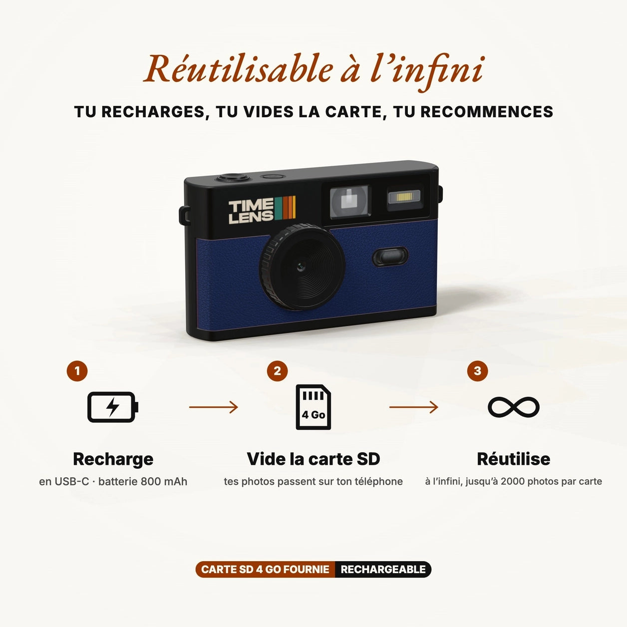 Timelens Digital Camera-Blue