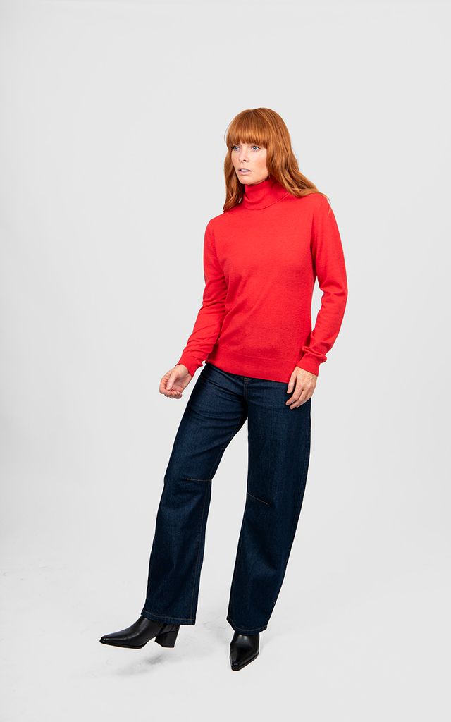 Rosie Roll Neck Pullover - Cayenne - Presence Hamilton