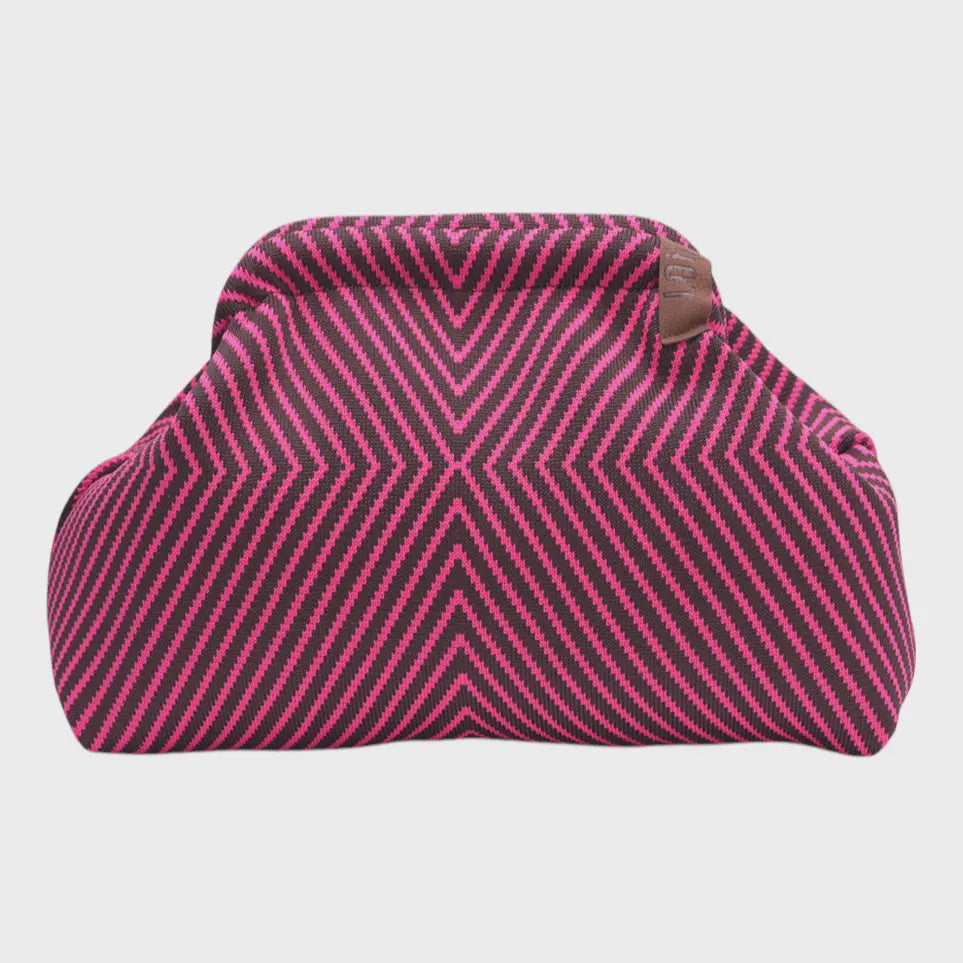 Emma Bag- 141 Chocolate & Hot Pink Geo - Presence Hamilton