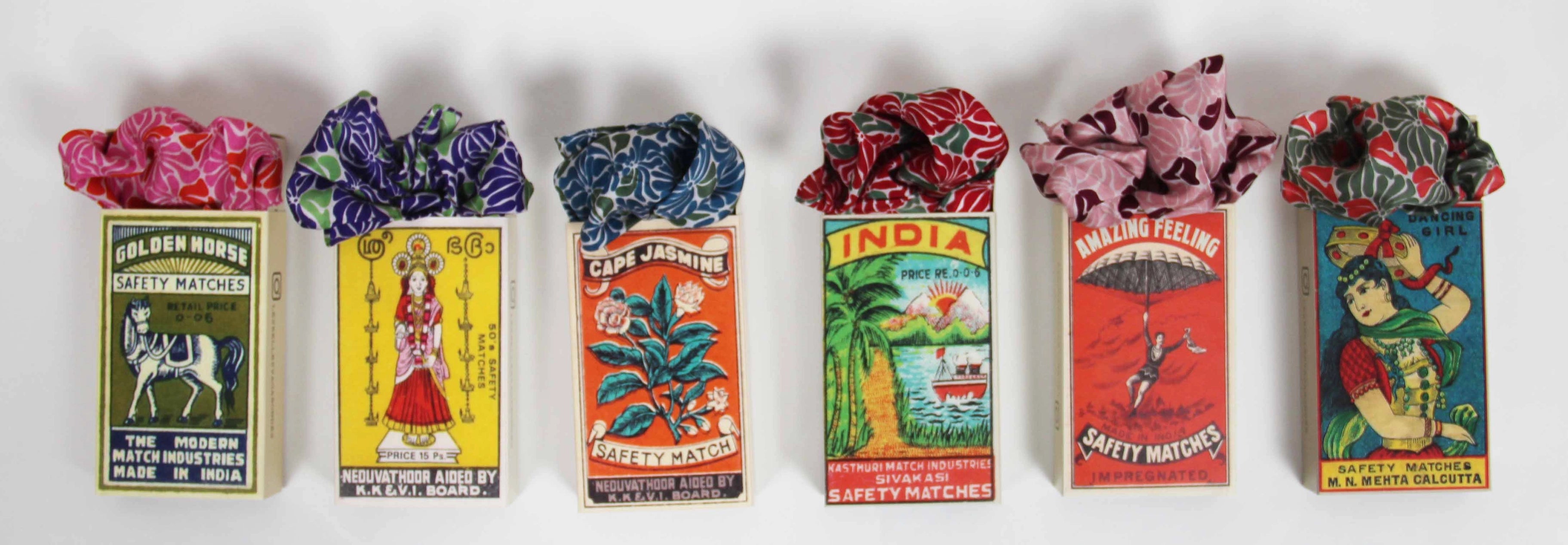 Mini Plumeria Marine Navy Silk Scarf
