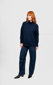 Ball Stitch High Crew Pullover -Ink - Presence Hamilton
