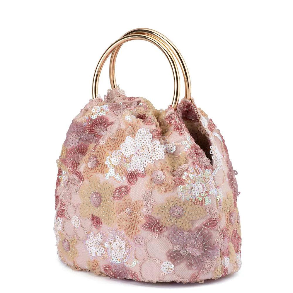 Alfie Floral Sequin Bag - Blush - Presence Hamilton