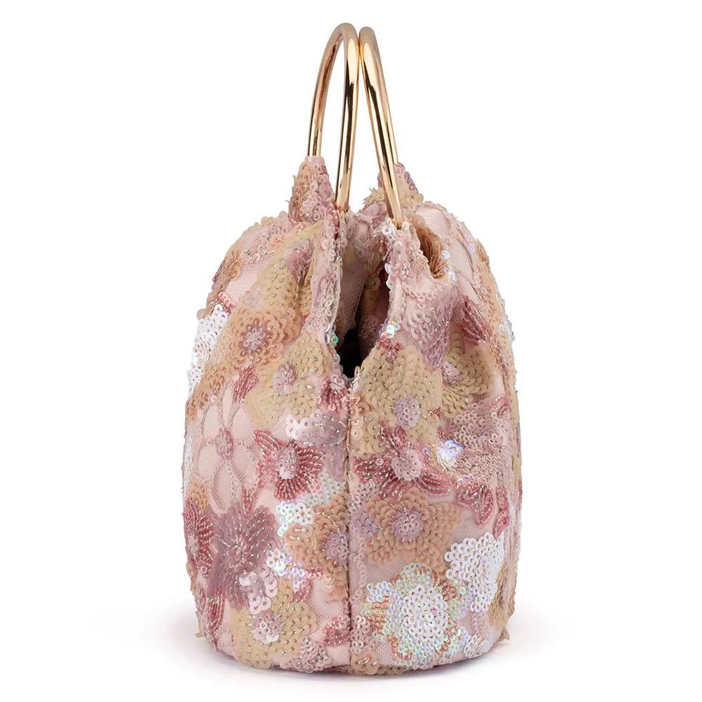 Alfie Floral Sequin Bag - Blush - Presence Hamilton