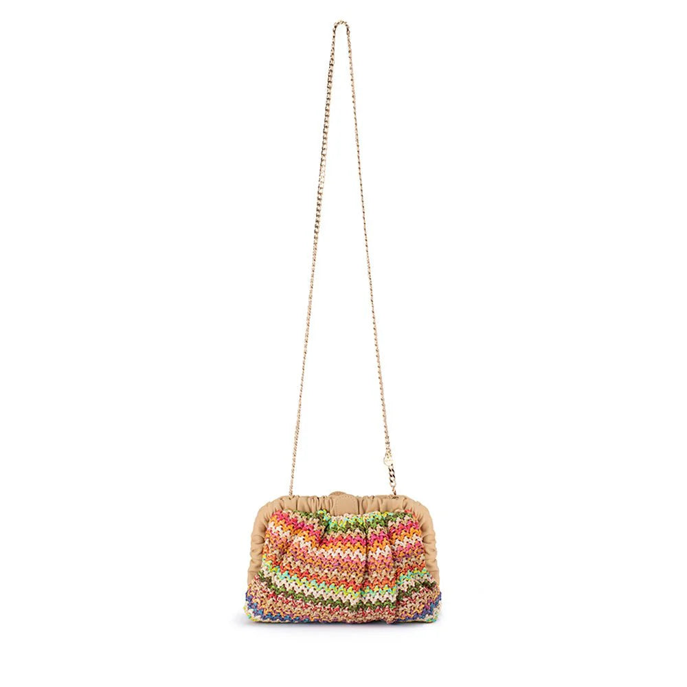 Amalia Pleated Woven Clutch- Multicolour - Presence Hamilton