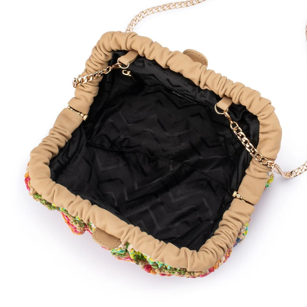 Amalia Pleated Woven Clutch- Multicolour - Presence Hamilton