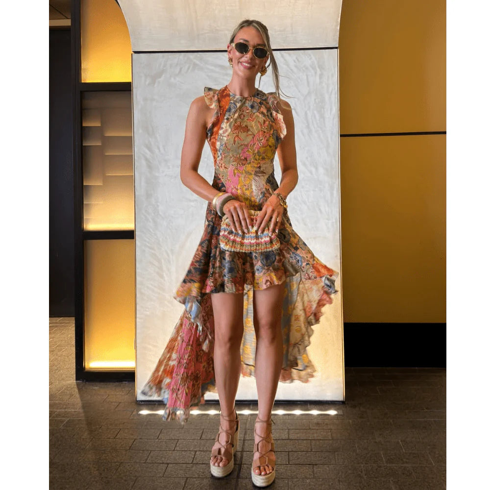 Amalia Pleated Woven Clutch- Multicolour - Presence Hamilton