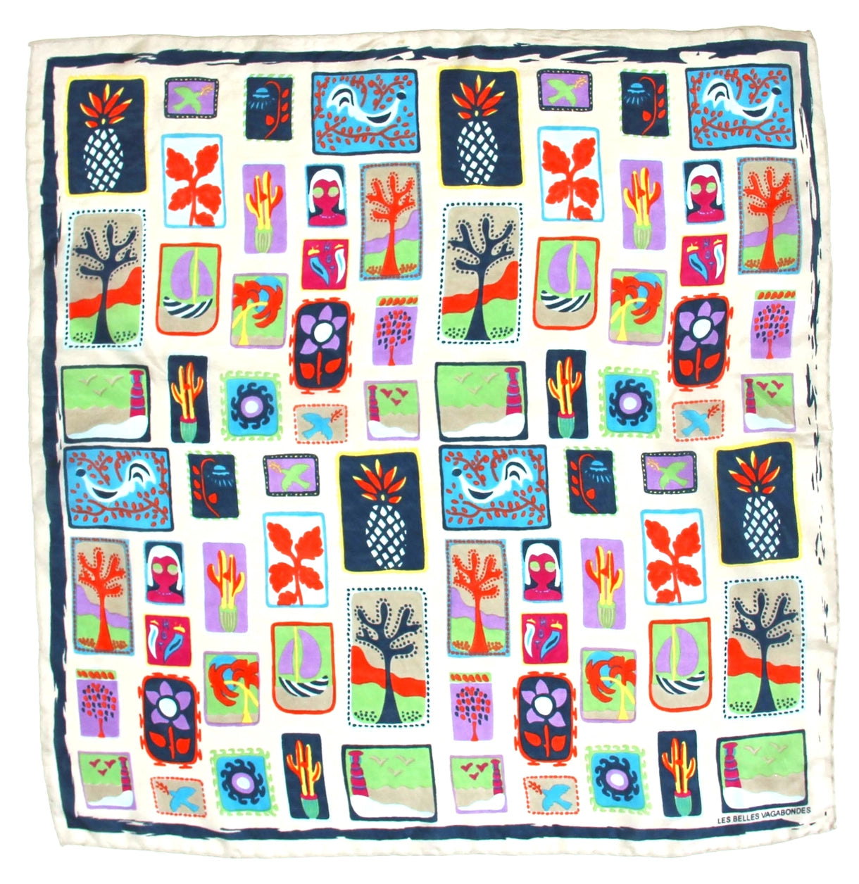 Mini Postcard Marine Silk Scarf - Presence Hamilton