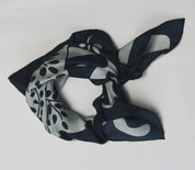 Mini Peace & Love Marine Navy Silk Scarf