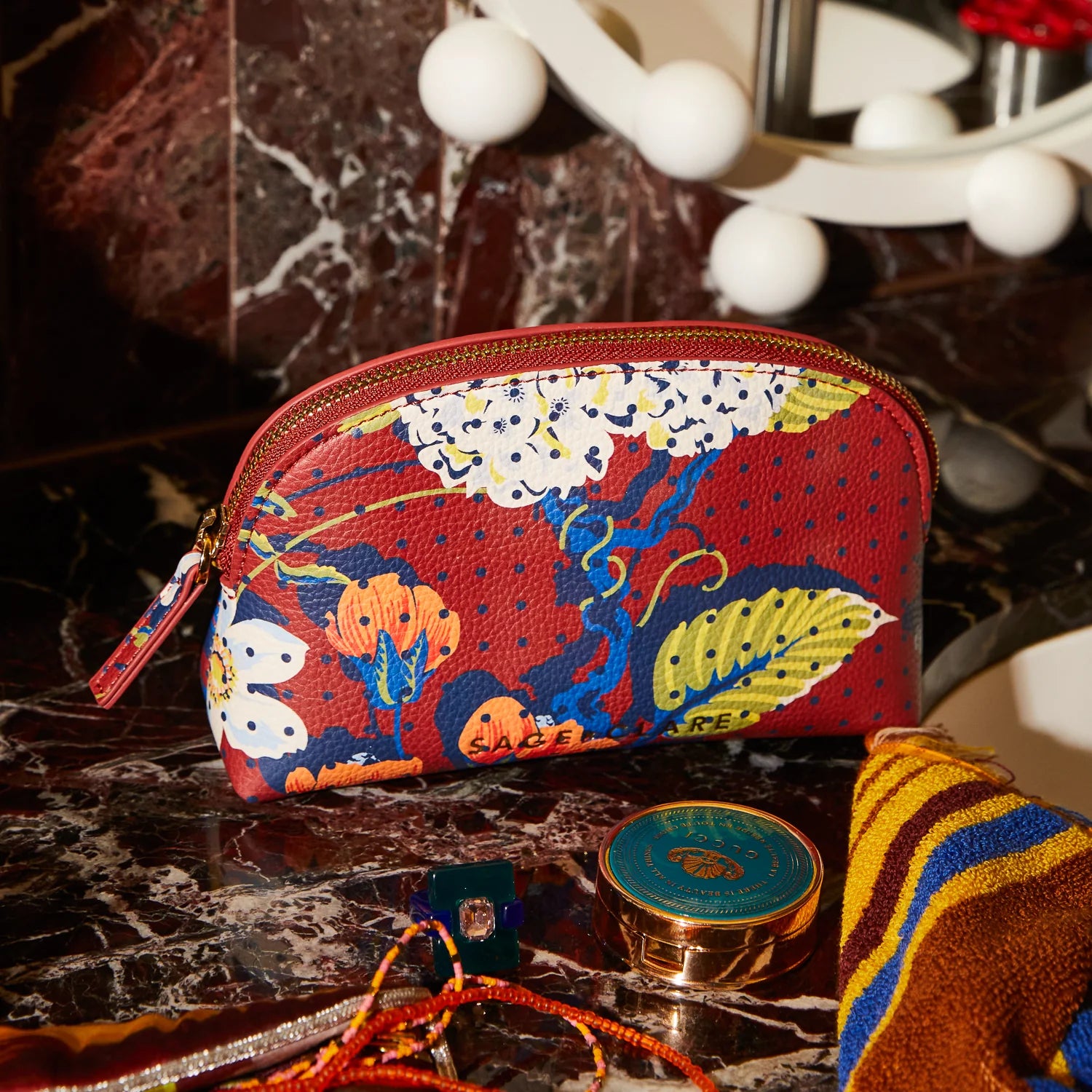 Heidi Cosmetic Pouch- Burnt Sienna - Presence Hamilton