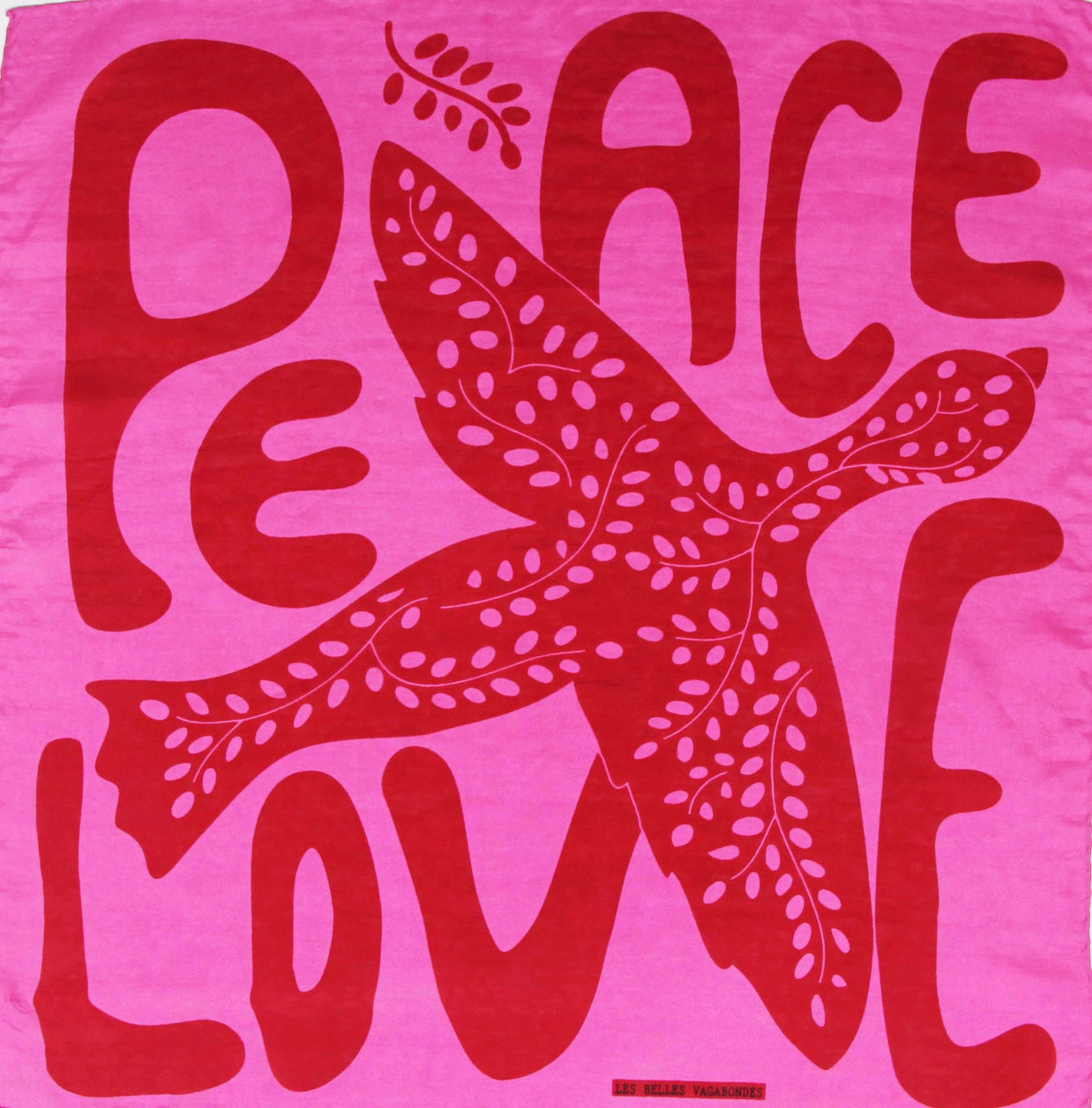 Mini Peace & Love Fuchsia Silk Scarf - Presence Hamilton