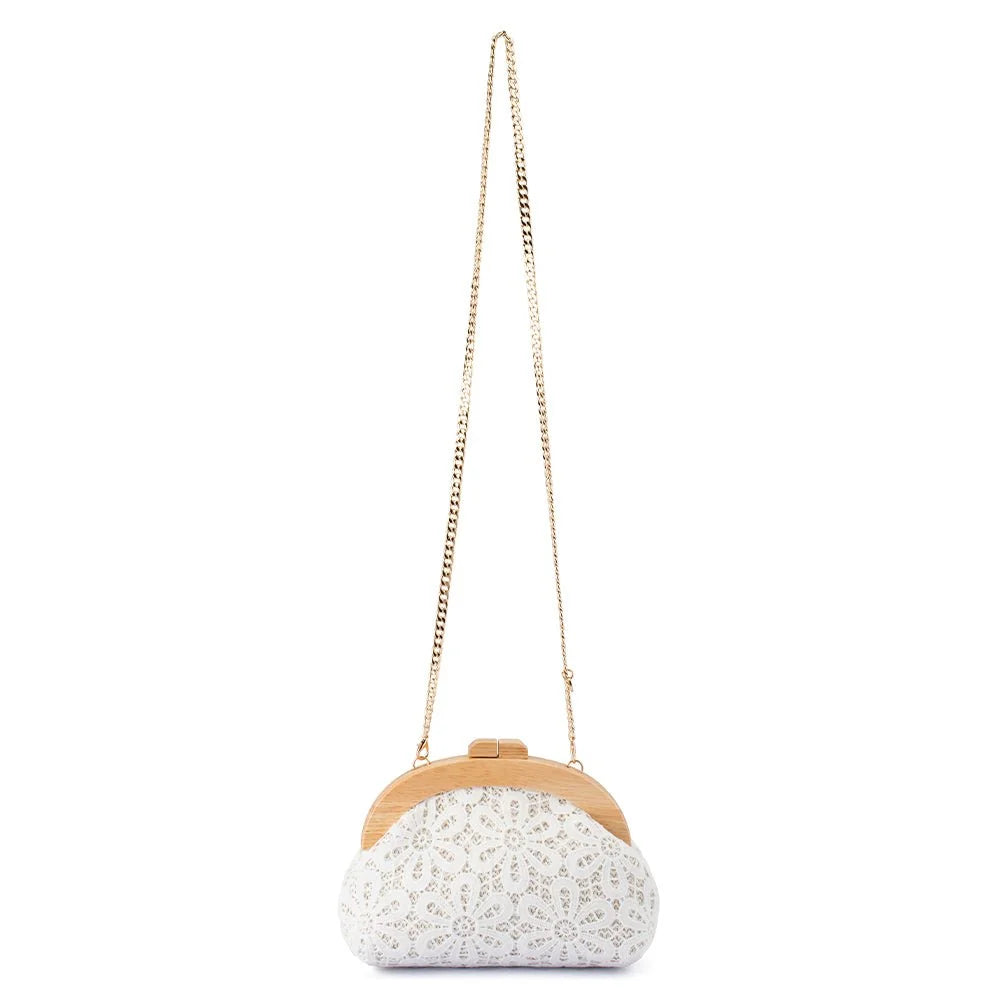 Bonnie Lace Clutch- White