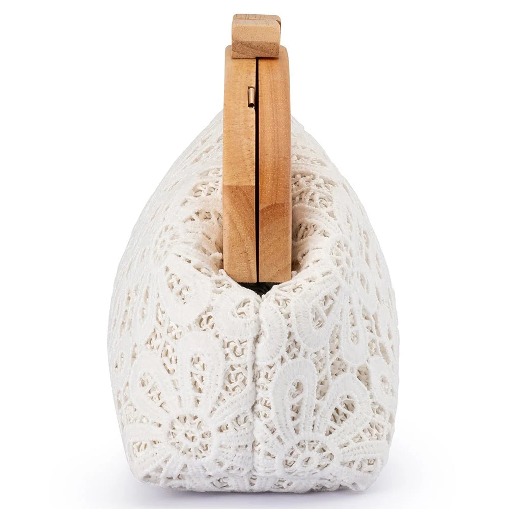 Bonnie Lace Clutch- White