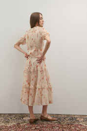 Apricity Pleated Midi Skirt - Peaches & Cream - Presence Hamilton